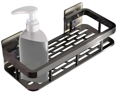 Estanteria Baño, Estanteria Ducha Sin Taladro Resistente al Agua, Baldas Pared sin Agujeros, Estante Ducha, Estante Ducha sin Taladro, Accesorios Baño, Organizador Baño, Cocina, Cesta Ducha, Negra.