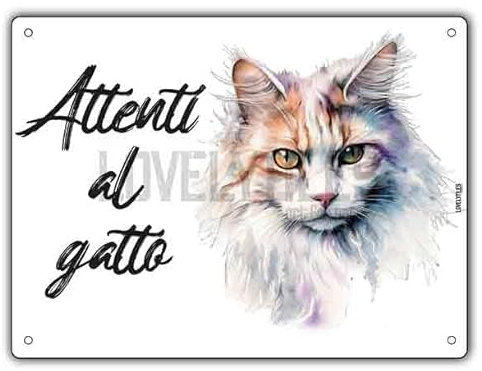 Attenti Al Gatto Cartello In PVC Pronto Da Appendere Segni Di Casa Decorazioni Per La Casa Cartelli Da Giardino Targhe Per Il Portico Entrata Cancello Decorative 15 X 20 Cm