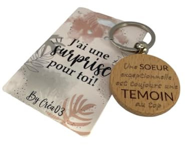 Porte clé en bois gravé Une soeur exceptionnelle est toujours une témoin au top idée cadeau-demande-mariage-evjf-demoiselle d'honneur-mariée
