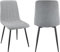 JIJIAN Lot de 2 Chaises de Salle à Manger, Chaises Tapissées en Tissu de Lin et Pieds en Métal Noir, Design Rayé, pour Salle de Séjour Chambre à Coucher Cuisine Salon Réception, Gris