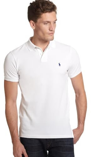 Ralph Lauren Polo in piqué Custom Slim-Fit (IT, Testo, XXL, Regular, Regular, Bianco)
