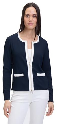 Betty Barclay Damen Shirtjacke mit Struktur 38, Patch Dark Blue/Cream