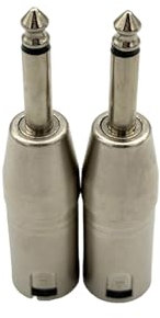 Qczhiwen 1/4 Inch TS Mono to XLR Adapter, Male XLR to 6.35mm Quarter Inch Unbalanced Audio Connector Compatible with Stereo,Microphone,Mixer-2 Pack