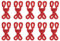 QUARKZMAN Nähhaken und Ösen, 14 Stück - Mit Polyester überzogene Nähhaken und Ösen Verschluss für Kleidung, BH, Rock, Nähen DIY Handwerk (Rot, 23mm Länge)
