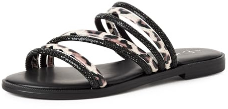MARCO TOZZI Damen Pantoletten mit Glitzerdetails Sommer, Schwarz (Black Comb), 36 EU