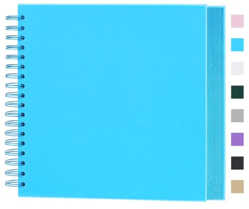 Miaikoe DIY Scrapbook Album 31.5x31.5 cm Hardcover Kraft Blank Paper Scrap Book with 40 Sheets Memory Book for Family Wedding Photography Anniversary (Blue)