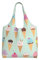WURTON Einkaufstasche mit Eistüten-Aufdruck, Einkaufstasche, Einkaufstasche, Einkaufstasche, Handtasche, Schwarz, Einheitsgröße, Schwarz , Einheitsgröße