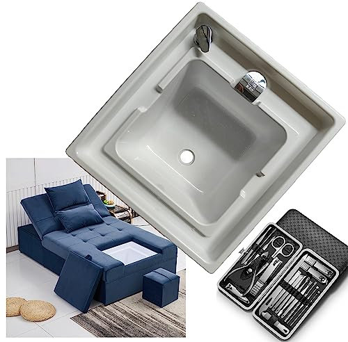 Pedicure Foot Spa,Embedded Feet Soaking Tub,Portable Foot Spa Bathtub,spa Chair Pedicure,feet Spa Tub with 19-Piece Set for Manicure, Pedicure Spa Chair Sink, Massage Foot, for Pedicure Chai