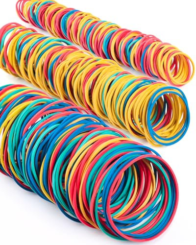 420 Stück Gummibänder, Caianwin Bunte Gummiringe Verschiedene Größen 25/38/60 mm, Haushaltsgummi gemischt, Gummiband für Zuhause, Büro, Schule, Küche