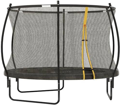 SPORTNOW 8ft Trampoline with Enclosure Net, Spring Cover, Outdoor Trampoline, Garden, Jumping Mat, Black