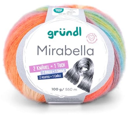 Gründl Mirabella, kuscheliges Wollmischgarn, Farberlauf,100 g / 550 m,80% Polyacryl, 20% Wolle,NS 3,5-4,5 mm (05)