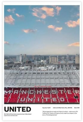 efhavce Manchester United – Old Trafford Stadion – MUFC Fußball-Poster, Leinwand-Poster, Schlafzimmer, Dekoration, Landschaft, Büro, Raumdekoration, Geschenk, 30 x 45 cm