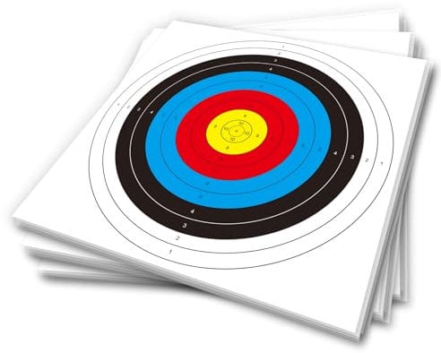 20 Stück Bullseye Bogenschießen Zielscheiben, Bogenschießen Standard Ziele Papier 10 Ringe Bogenschießen Ziel Gesicht für Jagdschießen Training Praxis(62x62cm)