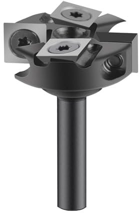 SpeTool Spoilboard Surfacing Planing Router Bit 2+2 Inserts Cutter Flycutter Leveler Slab Flattening Woodworking Milling Bit 1/4 Inch Shank, 1-1/4 Cutting Diameter