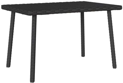 LAPOOH Garten-Couchtisch Rechteckig Schwarz 60x40x37 cm Poly Rattan, Balkontisch, Terrassen Tisch, Terrassentisch, Esstisch Garten, Gartentisch, Gartenesstisch, Gartenmöbel -4104050