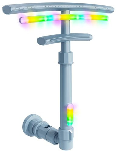 DOGITY Fontana per piscine sopra e interrate, aeratore per piscina a doppio spruzzo aggiornato con luci LED a 9 colori e 4 modalità, spruzzatore regolabile a 360 ° per piscina, fontana refrigerante,