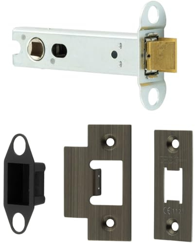 Heavy Duty Tubular Latches - 45 Degree Short Travel 102mm in Antique Brass Finish