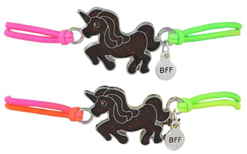 ZILZUFA 2 Stück Einhorn Pferde Armband, Stimmungsarmband mit Anhänger für Kinder, Wechselt die Farbe, Freundschaftsarmbänder Kinder, Mitgebsel Kindergeburtstag, Einhorn Mädchen Geschenke
