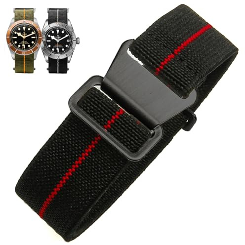 Nizonlaie Uhrenarmband Nylon Elastische Truppen Fallschirmfahrer Militärischer Uhrenarmbänder 18mm 20mm 22mm Haken-und-Schleife Premium gestreiftes Stoff Nylon Ersatz Uhr Armband für Männer Frauen