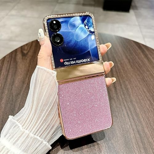Phone Flip Case Étui à rabat Compatible with Xiaomi Mix avec protection à charnière, ultra-mince et léger, coque intégrale compatible avec Xiaomi Mix Flip Couverture arrière du smartphone(Pembe)