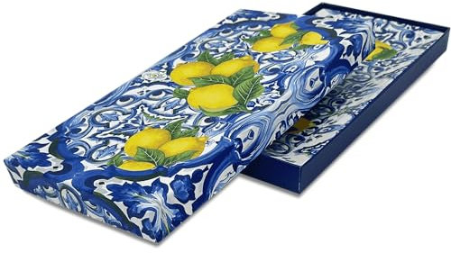 Divina Italian Design Luxury Lemon Ceramic Rectangular Plate, 12 - SF182