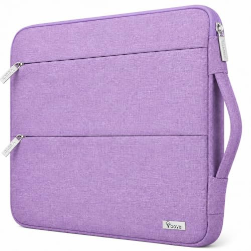 Voova Laptop Sleeve 15.6 Inch, Laptop Case for MacBook Pro 16, Lavender | Laptop sleeve for 15.6-16-inch laptops with waterproof fabric, velvet lining, shock-absorbing padding, handle and pocket.