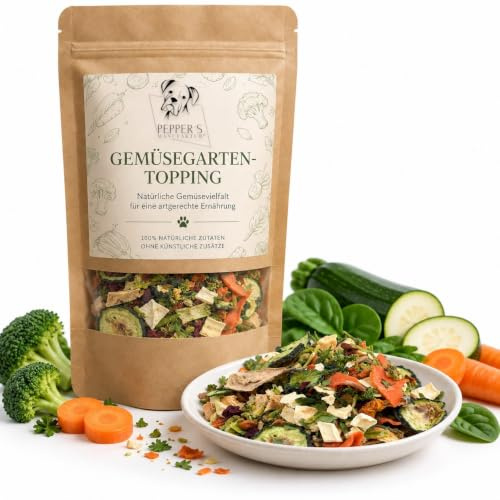 Gemüsegarten von Pepper’s Manufaktur – Barf-Ergänzung für Hunde, Getreide- & glutenfrei, ausgewähltes Trocken-Gemüse für eine abwechslungsreiche, ballaststoffreiche Rohfleischfütterung (500g)