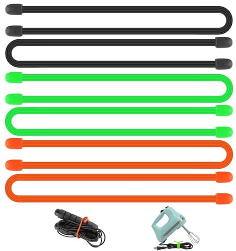 6 Pcs Twist Ties 12in (30.5cm) Silicone Cable Ties with Steel Core, Heavy Duty Bendable Twist Ties for Indoor and Outdoor Cable Management,Organizing,Bundling,Bread Bag Clips Wire Organizer (3 Colors)