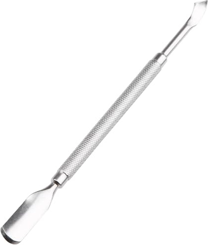 wkao Nagelhautschieber aus Edelstahl, 16 cm, doppelseitiger Nagelschaber mit rutschfestem Griff und ultradünner Spitze für die Entfernung abgestorbener Fingernägel