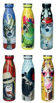 Brandani bottiglia termica con chiusura ermetica inox 500 ml Funny Zoo - con animali in soggetti e decori assortiti