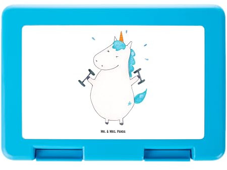 Mr. & Mrs. Panda Brotdose Einhorn Fitness - Geschenk, Einhörner, Pumpen, Snackbox, Pegasus, Lunch box, Einhorn Deko, Brotbox, Butterbrotdose,