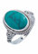 mantraroma Ring 925 Silber Damen Türkis Edelstein türkis ausgefallen verspielt