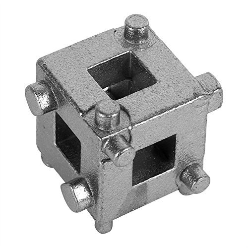 Disc Brake Piston Tool, Universal 3/8 Brake Piston Compressor Rotator Cube Tool Rear Disc Brake Caliper Brake Piston Wind Back Cube Silver