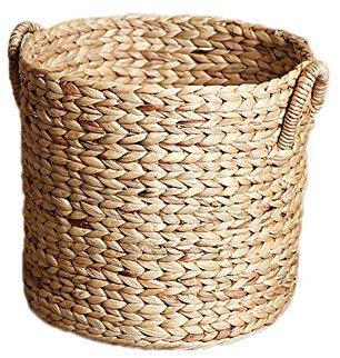 Lembeauty Cesta de Almacenamiento de Paja Tejida a Mano para la Colada, Cesta de Frutas, Maceta, Soporte para Juguetes, Ropa, desechos Cesta de Almacenamiento, Paja, Large