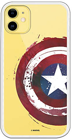 THE HOUSE OF CARCASES Coque Officielle Marvel Captain America Shield Transparente pour iPhone 11 pour protéger Votre Mobile. Coque Apple en Silicone Souple avec Licence Officielle Marvel.