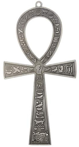 NileCart™ Cruz egipcia ANKH de metal grande de 8.5 pulgadas fabricada en Egipto (plata antigua)