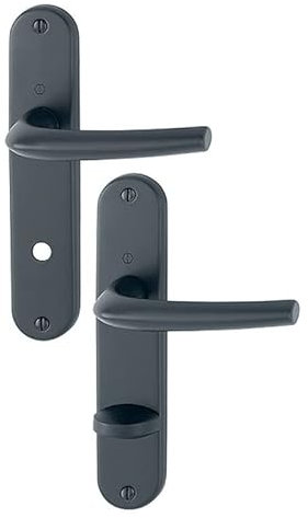 HOPPE AG EHA88012 Ensemble san Diego Petite Plaque-Modele : Condamnation-Teinte : Noir 9714-HOPPE
