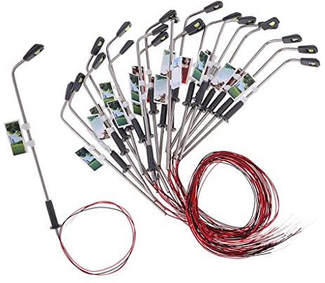 #N/A 20 unidades Mini Model Railway Tren Farolillos LED Farolillos de calle N Escala 1:150 – Blanco cálido 1:100 A