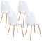 CangLong Satz von 4 Home Chair Modern Transparent Polycarbonat Robuste Esszimmerstühle mit Metallbeinen für Küche Esszimmer & Gardon