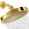 SparkPod Fixed Shower Head - High Pressure Rain - Luxury Modern Chrome Look - Easy Tool Free Installation - The Perfect Adjustable Replacement (Gold, 15cm Round)