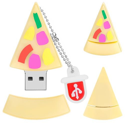 32GB USB Flash Drive Pizza-Shaped, BorlterClamp Novelty Memory Stick USB Drive Thumb Drive for External Data Storage