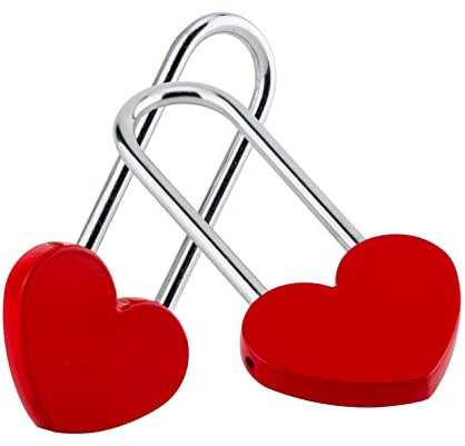 VeYocilk Lot de 2 cadenas en forme de cœur Rouge 50 mm