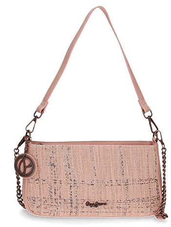 Pepe Jeans Kleine Umhängetasche, rosa, 26 x 14 x 6 cm, Polyester mit Details aus Kunstleder