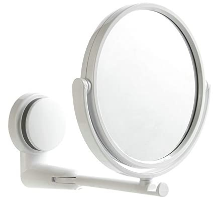 VIGAN Miroir de salle de bain extensible à bras pliant, sans perçage, miroir de salle de bain pivotant à ventouse, bras double face, miroir de maquillage cosmétique