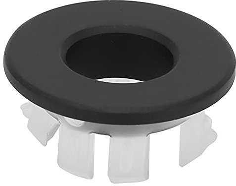 Hyuduo Wannen-Überlauf-Abdeckungs-Zierring, Sanitär-Badezimmer-Keramik-Waschbecken-Zierleiste, Messing-Einsatz in Loch, Runde Kupferkappen, Kreisförmiges Ring-Zubehör(Schwarz) Zubehör für Waschbecken