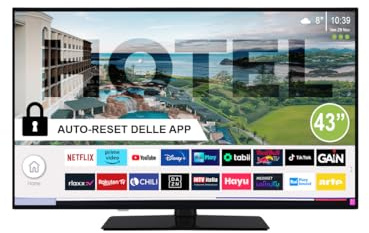 Smart Tv per Hotel Interface Luxury: 43 pollici LED 43INT4200FH, Tuner DVB-T/T2/C/S2, Wi-Fi, Blocco volume/menù, 24 mesi di garanzia