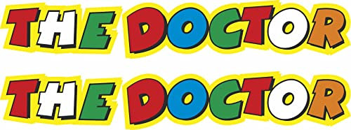 Stickerloveshop Valentino Rossi Motorrad Aufkleber The Doctor (Gelb, 15 cm) - Wetterfester Sticker für Auto, Motorrad & Roller - Moto GP Fanartikel Motorradaufkleber (15 cm Doctor)