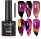 MIZHSE Cat Eye UV Cel Nagellack 9D Holografischer Cat Eye Gel Nail Polish Lila Gel Nägel Set Gelnägel 10ml mit Magnet Einweichen aus UV Nagellack Glitzer Cateye Magnet zum Home DIY Maniküre Studio