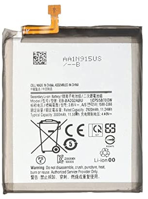 EB-BA202ABU Batterie d'ordinateur Portable Compatible avec Samsung Galaxy A10e A102U SM-A102U/A20e SM-A202F/DS/A20e Dual SIM SM-A202F Series(3.85V 11.55Wh)