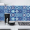 20pcs Blue and White Moroccan Tile Stickers, Kitchen Bathroom Wall Tile Stickers Peel and Stick on Tile Transfers Covers Decals Self Adhesive Vinyl Waterproof Vintage Mosaic (15cm x 15cm, 6x6 inches)